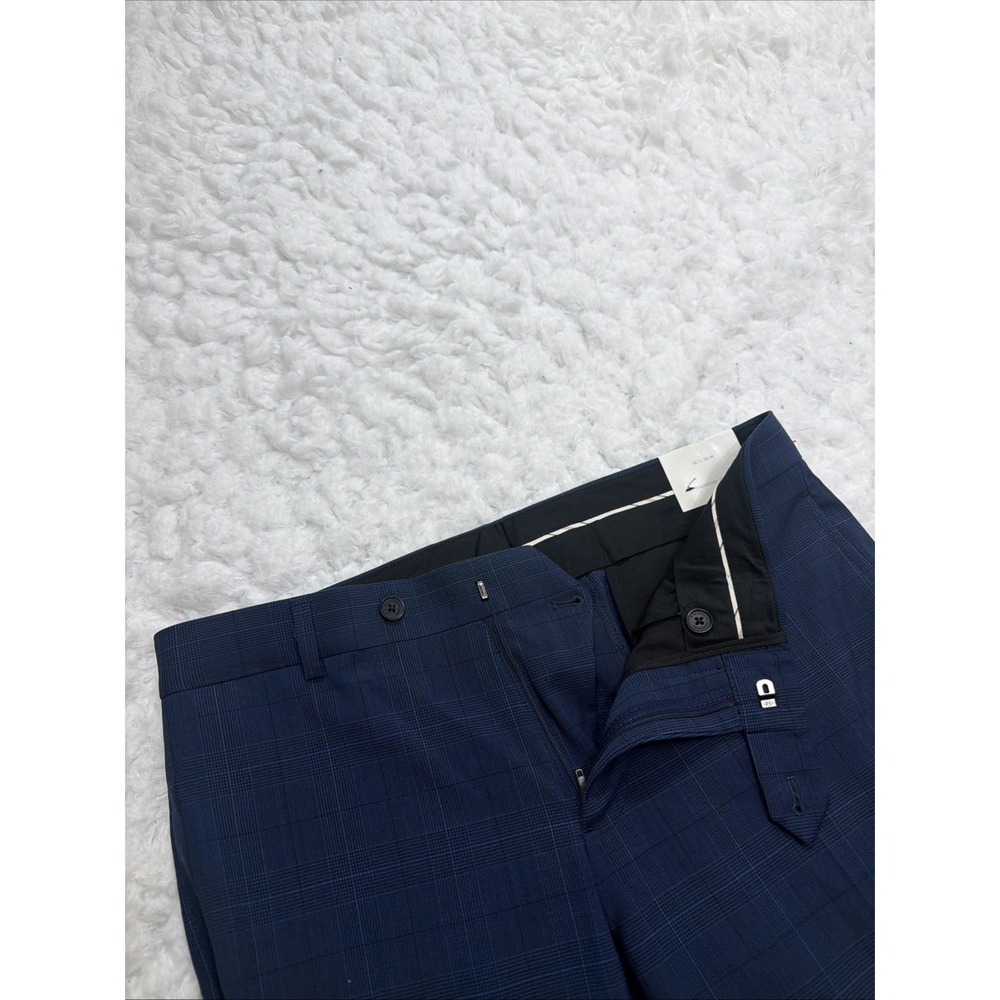 BROOKS BROTHERS Dress Pants Wool Blend Blue Glenn Check Plaid Mens 30 32x30 New!